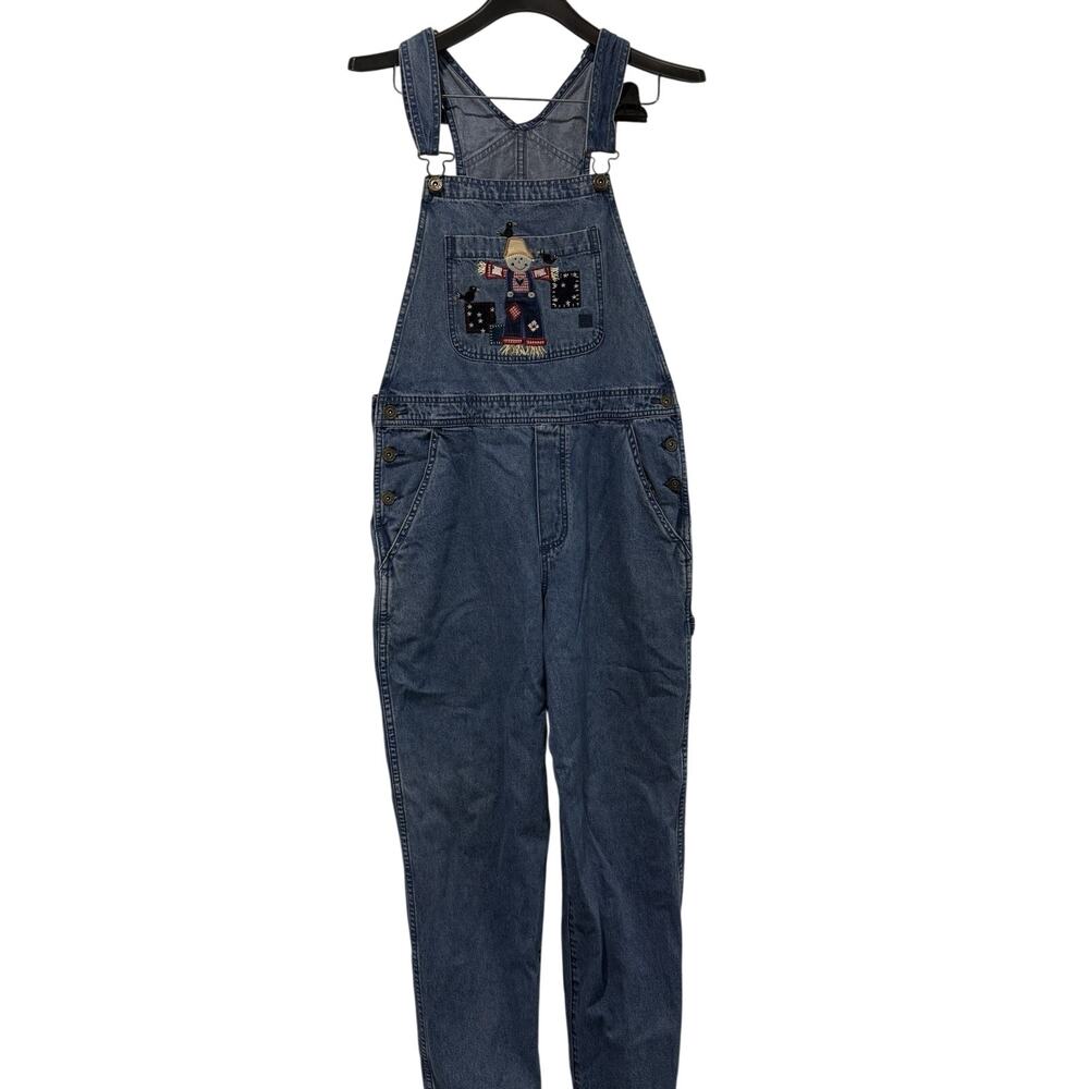 Christopher Banks Bin Overalls Women’s M Embroidered Scarecrow Autumn Core Fall